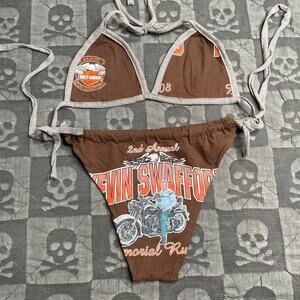 Y2k harley davidson bikini size